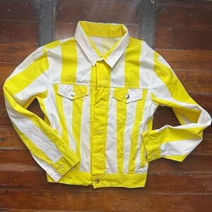 Yellow and White Striped Jacket
